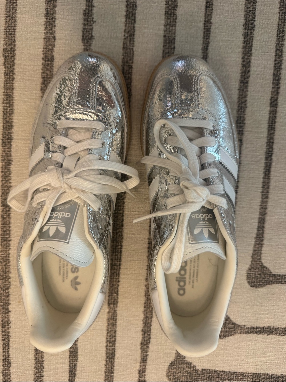 Adidas Samba Silver Metallic Sneakers (Women’s) - Picture 2 of 3